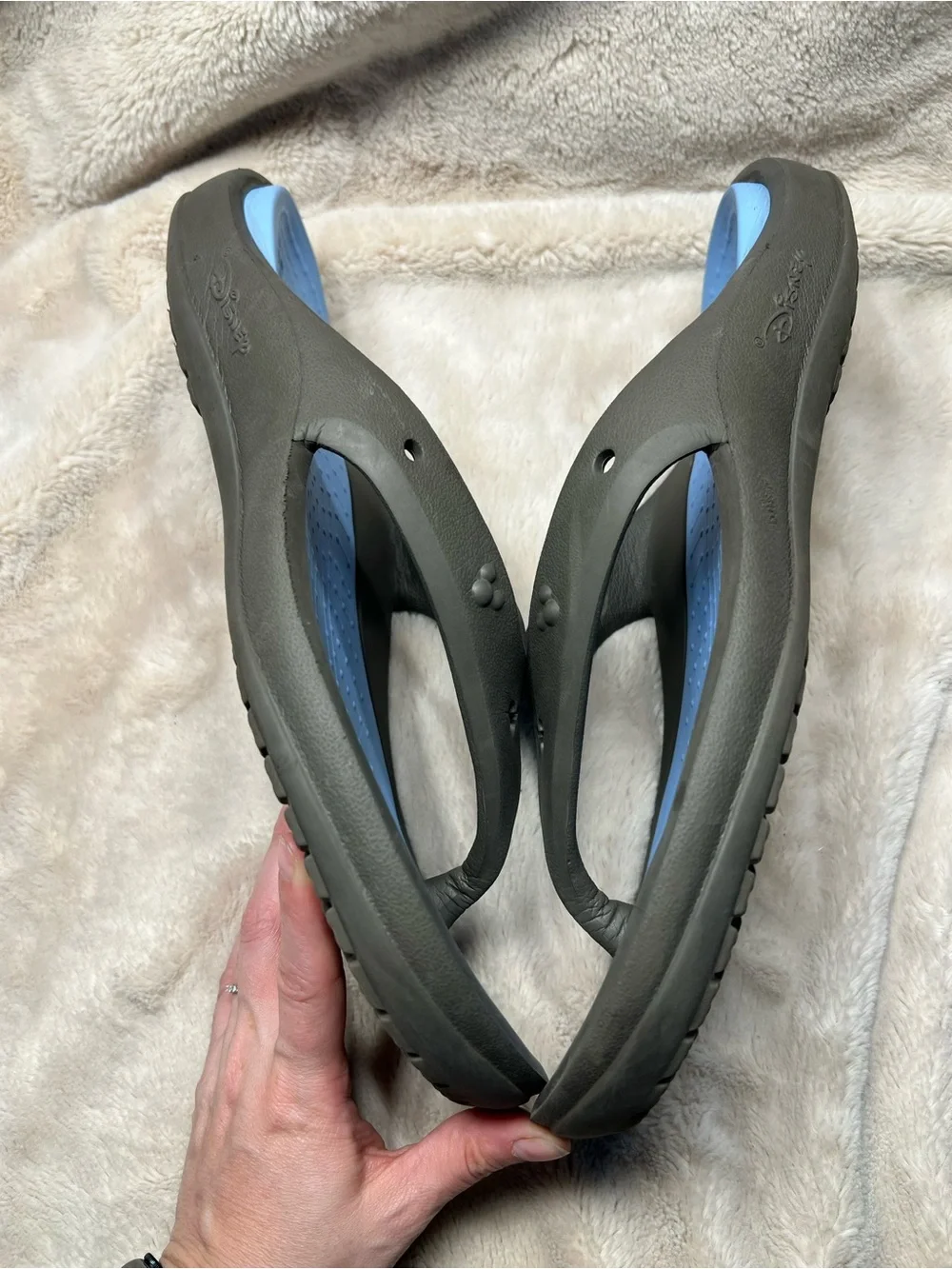 Disney-themed Crocs flip flops mens size 13